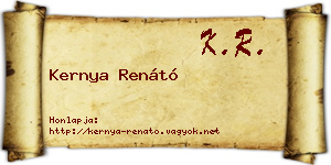 Kernya Renátó névjegykártya
